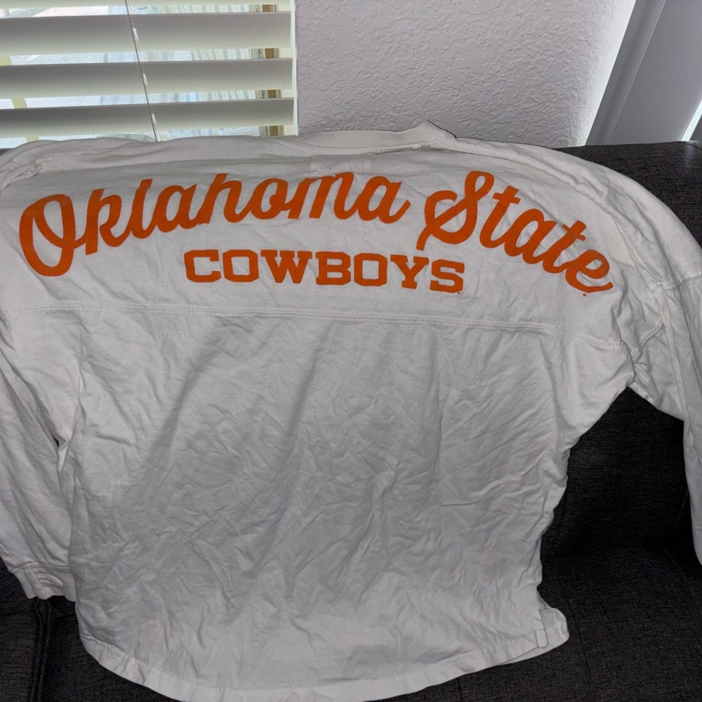Pressbox White and Orange Oklahoma State Long Sleeve Tee